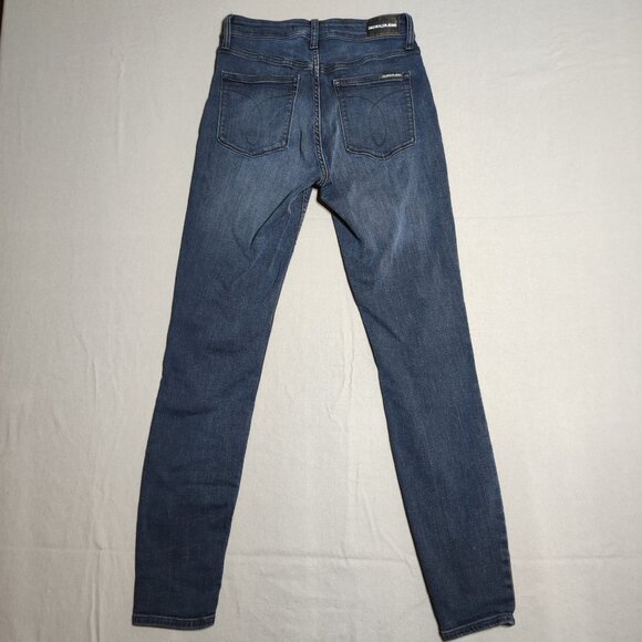 Calvin Klein Jeans women's sz W27/L32 (26x30)indigo blue colour high rise skinny - Picture 3 of 13